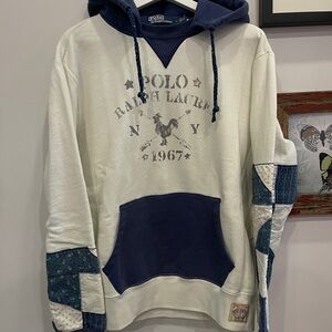 Vintage polo Ralph Lauren  country club Cream and Navy Hoodie